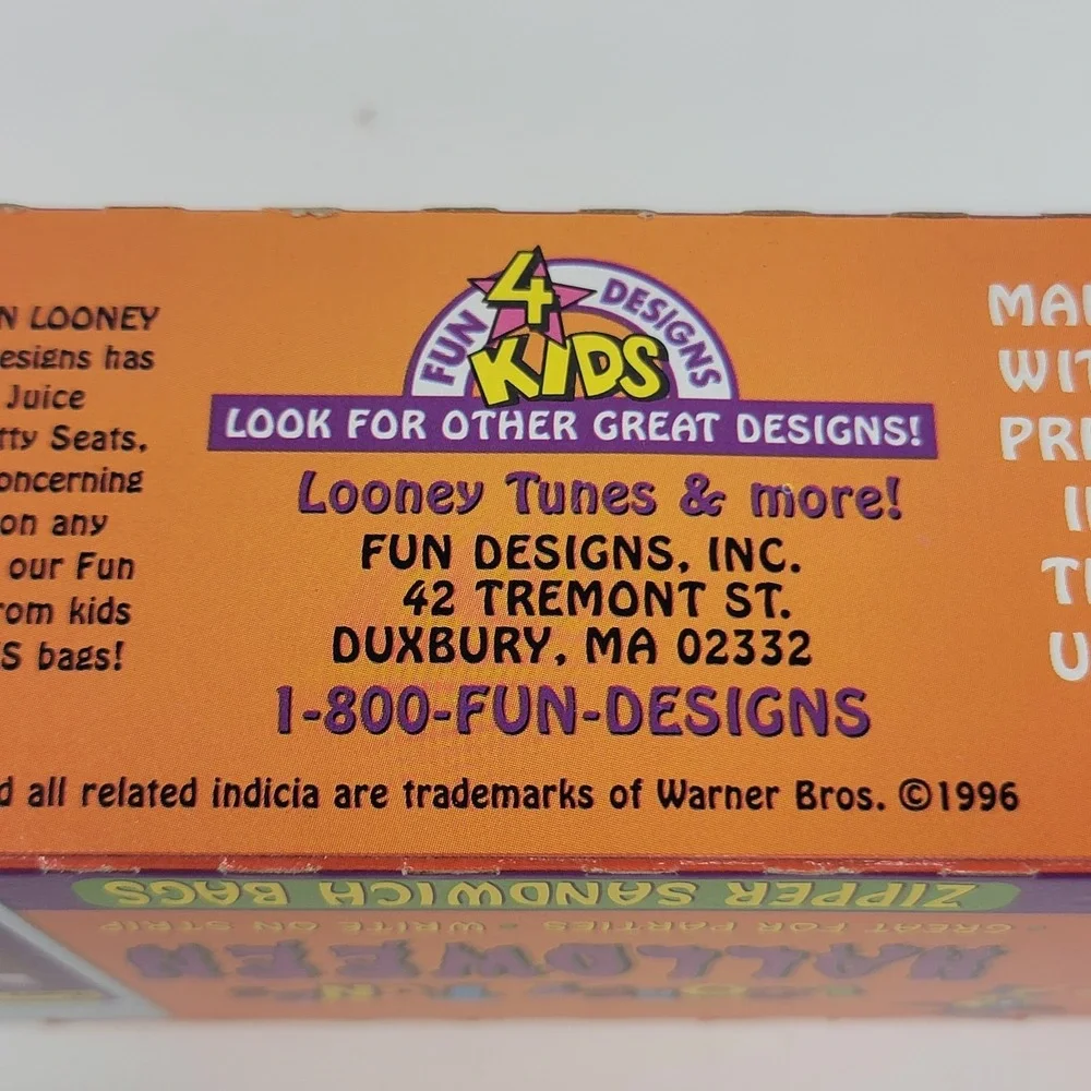 Vintage 1997 Looney Tunes 25 Halloween Zipper Sandwich Storage Bags NOS Sealed